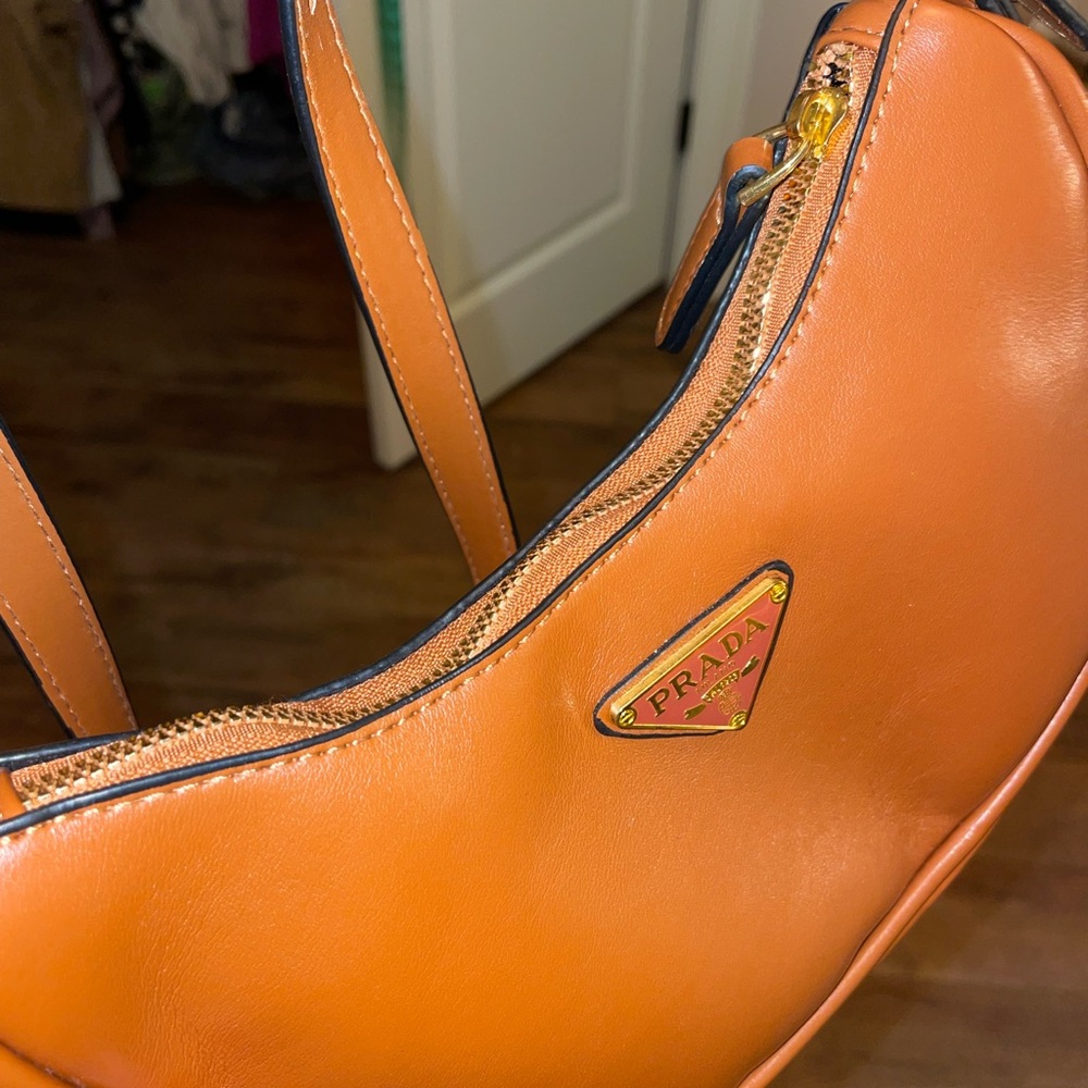 Camel brown saddle bag “arqué” - Picture 6 of 8